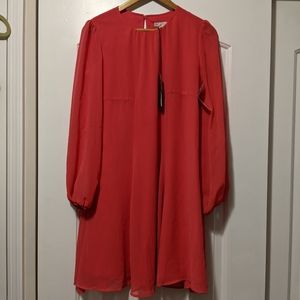 Bright pink long sleeve dress